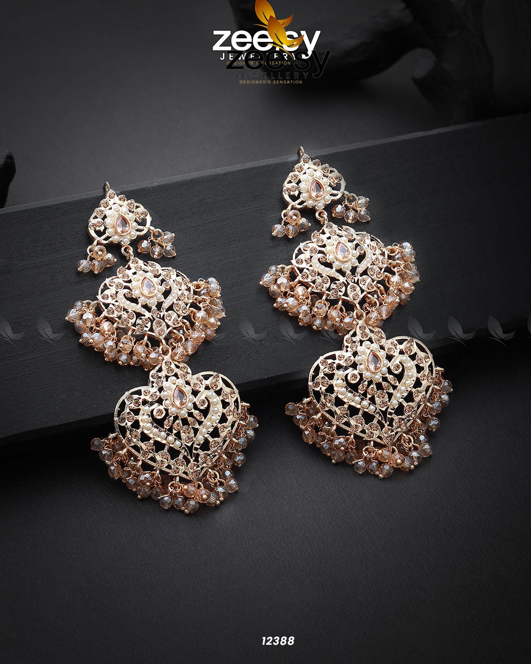 Keerthi's Earrings Golden Champagne