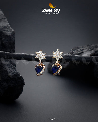 Heart Earrings Blue
