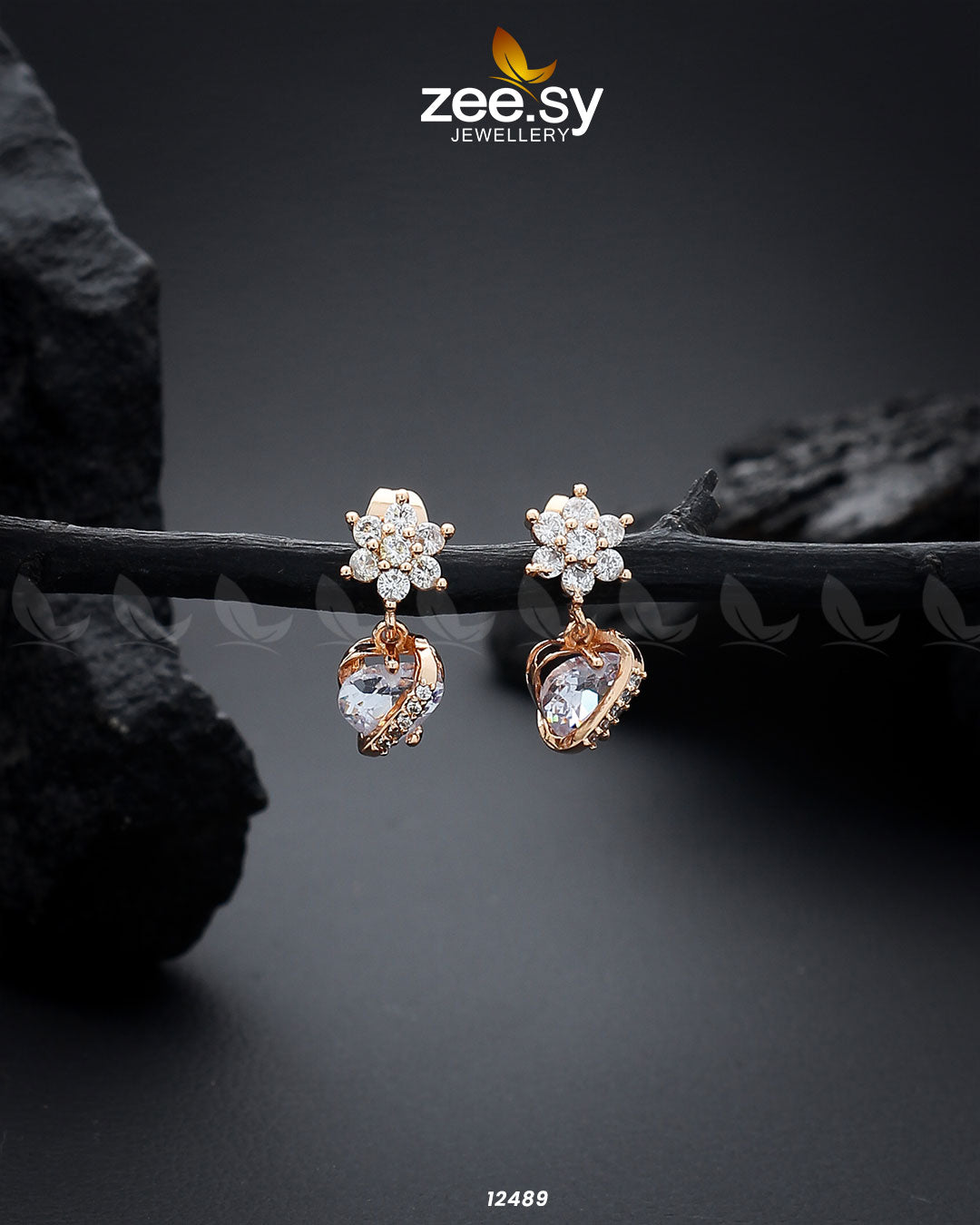 Heart Earrings White