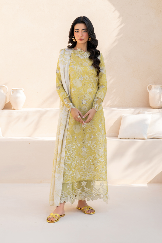 Iznik | Festive Lawn 25 | EFL-08 XS Lime Yellow Lawn