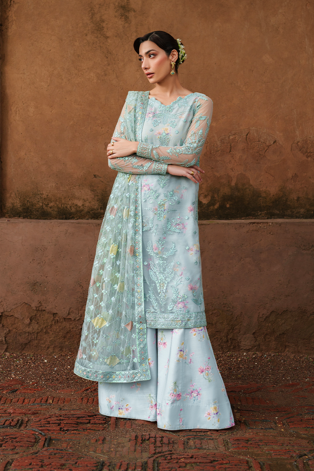 Iznik | Festive Formal | UE-535 Embroidered Net - Pakistani Designer Dress - by Iznik - Type : Ladies Clothes - 100% Original at Saira Sultan