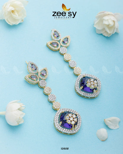 Lunara Earrings Golden Purple