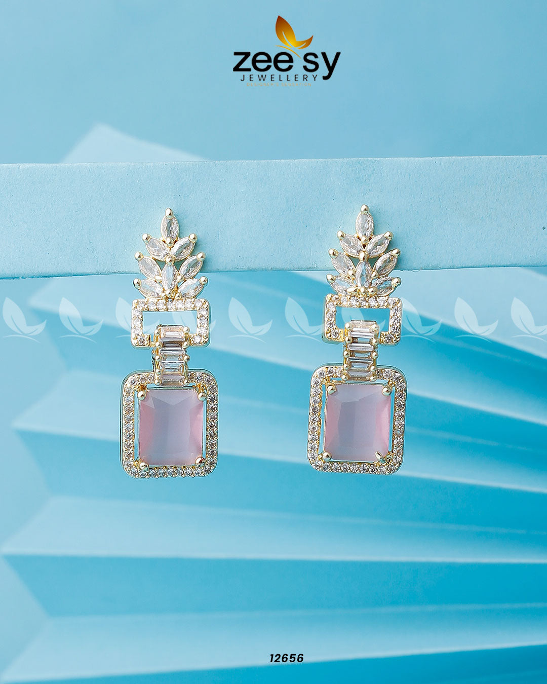 Zelda's Earrings Golden Mint Pink