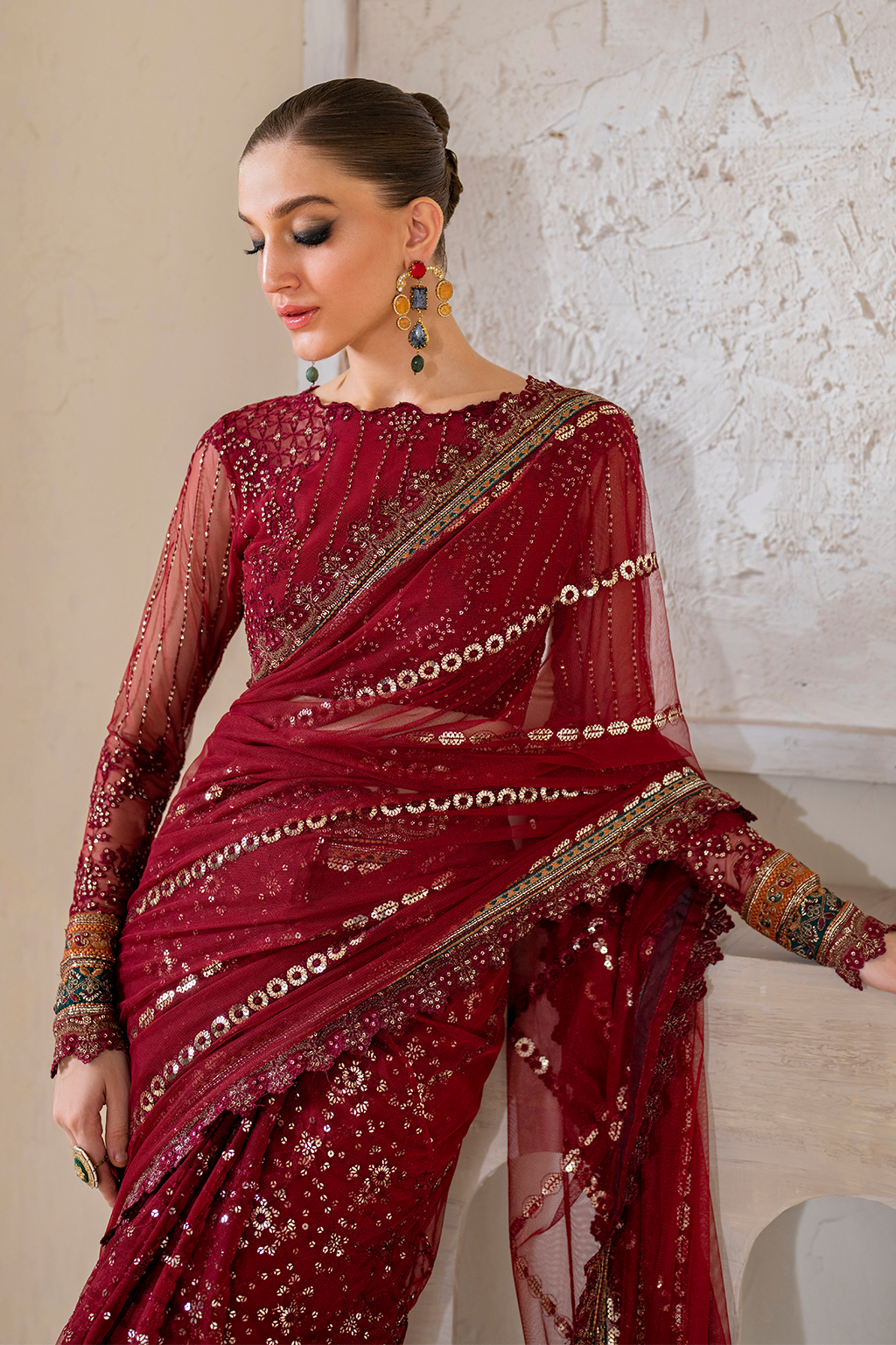 Iznik | Chinnon Chiffon | CC-49 Embroidered Net - Pakistani Designer Dress - by Iznik | Type: Formal - 100% Original at Saira Sultan