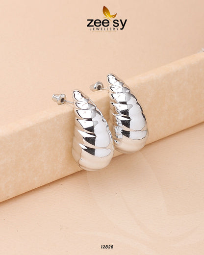 Hyperbola Drop Earrings Silver