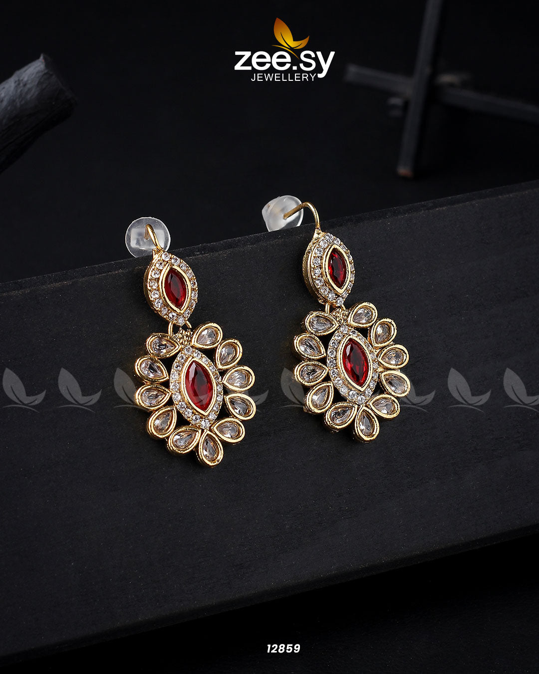 Petunia Earrings Golden Red