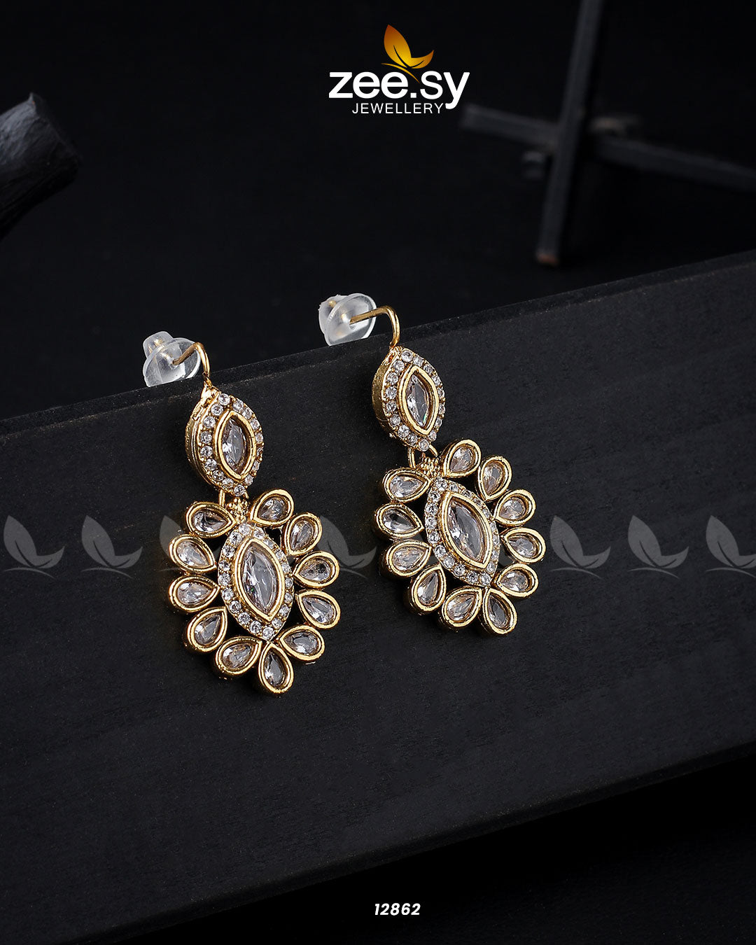 Petunia Earrings Golden White