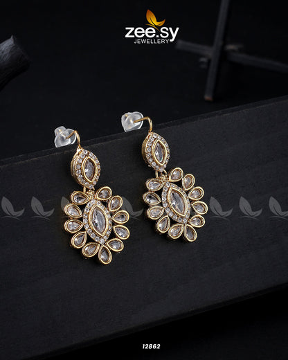 Petunia Earrings Golden White
