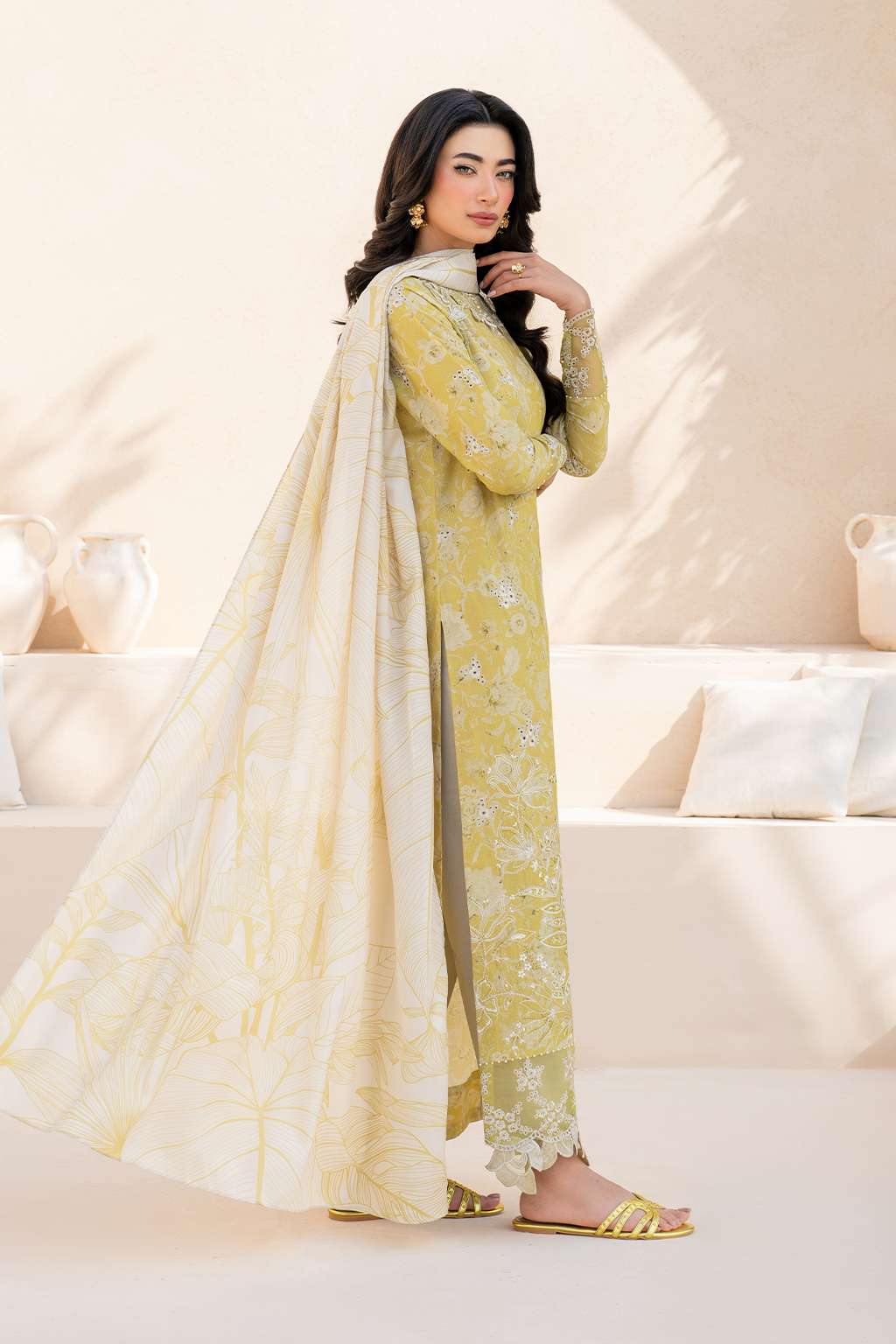 Iznik | Festive Lawn 25 | EFL-08 L Lime Yellow Lawn