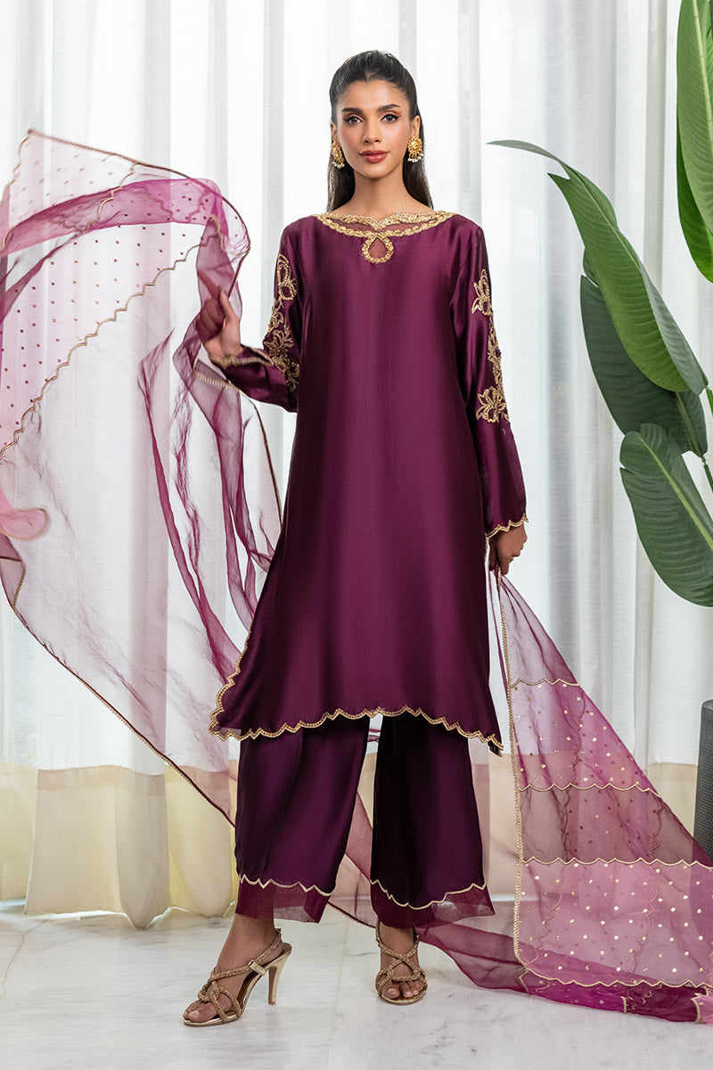 Chic Ophicial | Celenia Pret | Java Plum Custom Size Plum Sheesha Silk