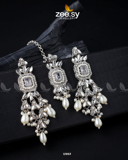 Dictamnus Earrings Silver Pearl