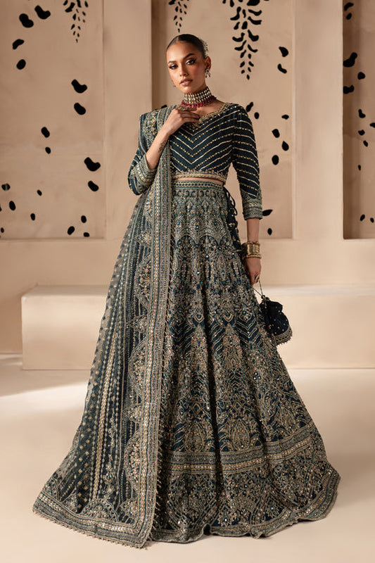 Batik | Aurelia Bridals | Parisa 4Pc S Dark Green Raw Silk