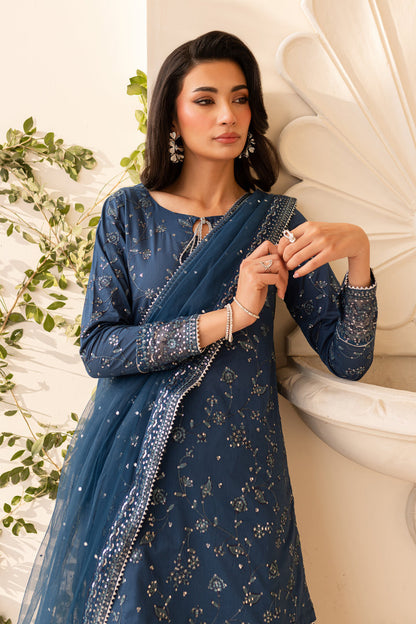 Batik | Zaynur Luxe Pret Edit | Alexis L Blue Gray Pima Lawn