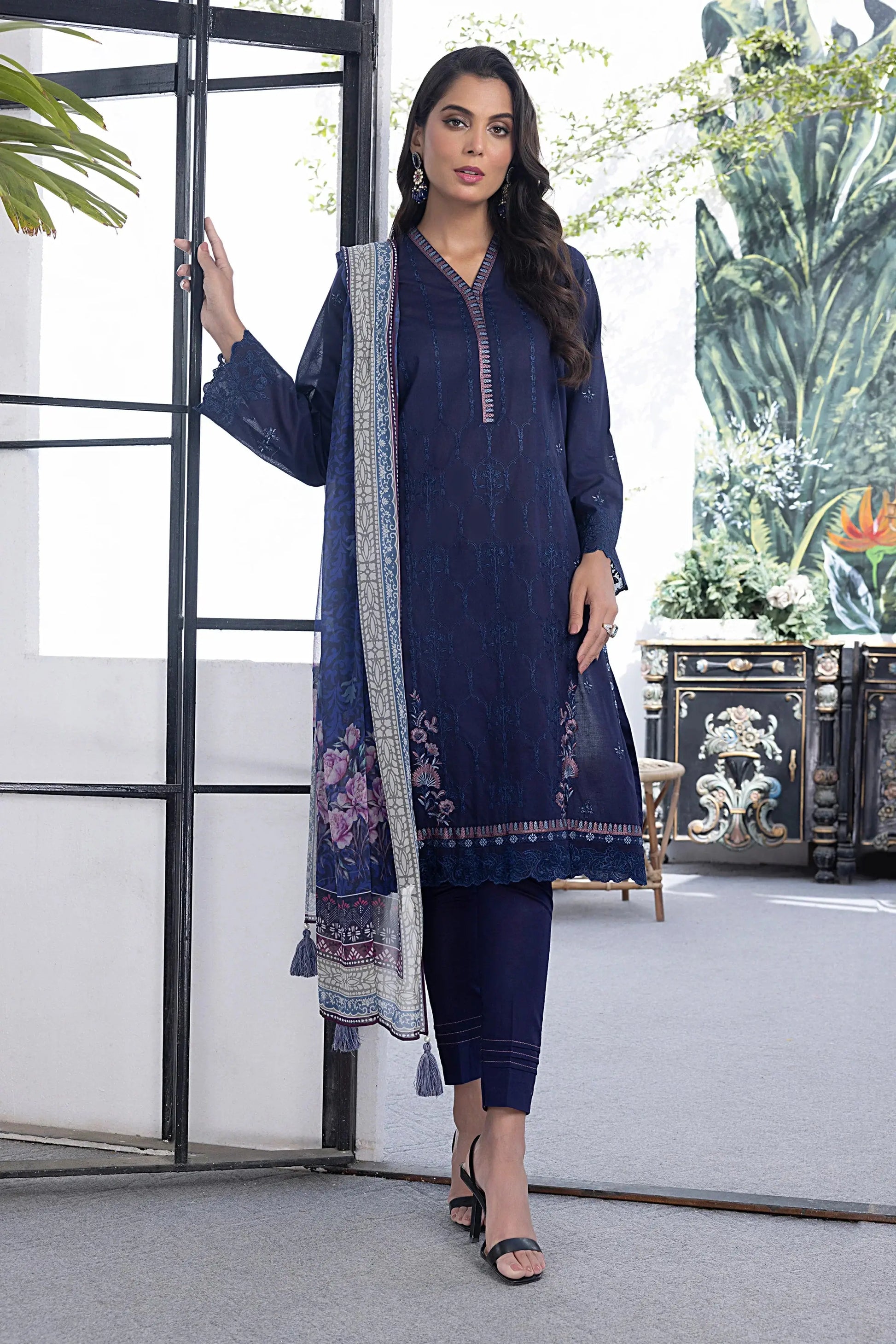LSM | Spring Embroidered | 0122 - Pakistani Designer Dress - by LSM | Type: Luxury - 100% Original at Saira Sultan
