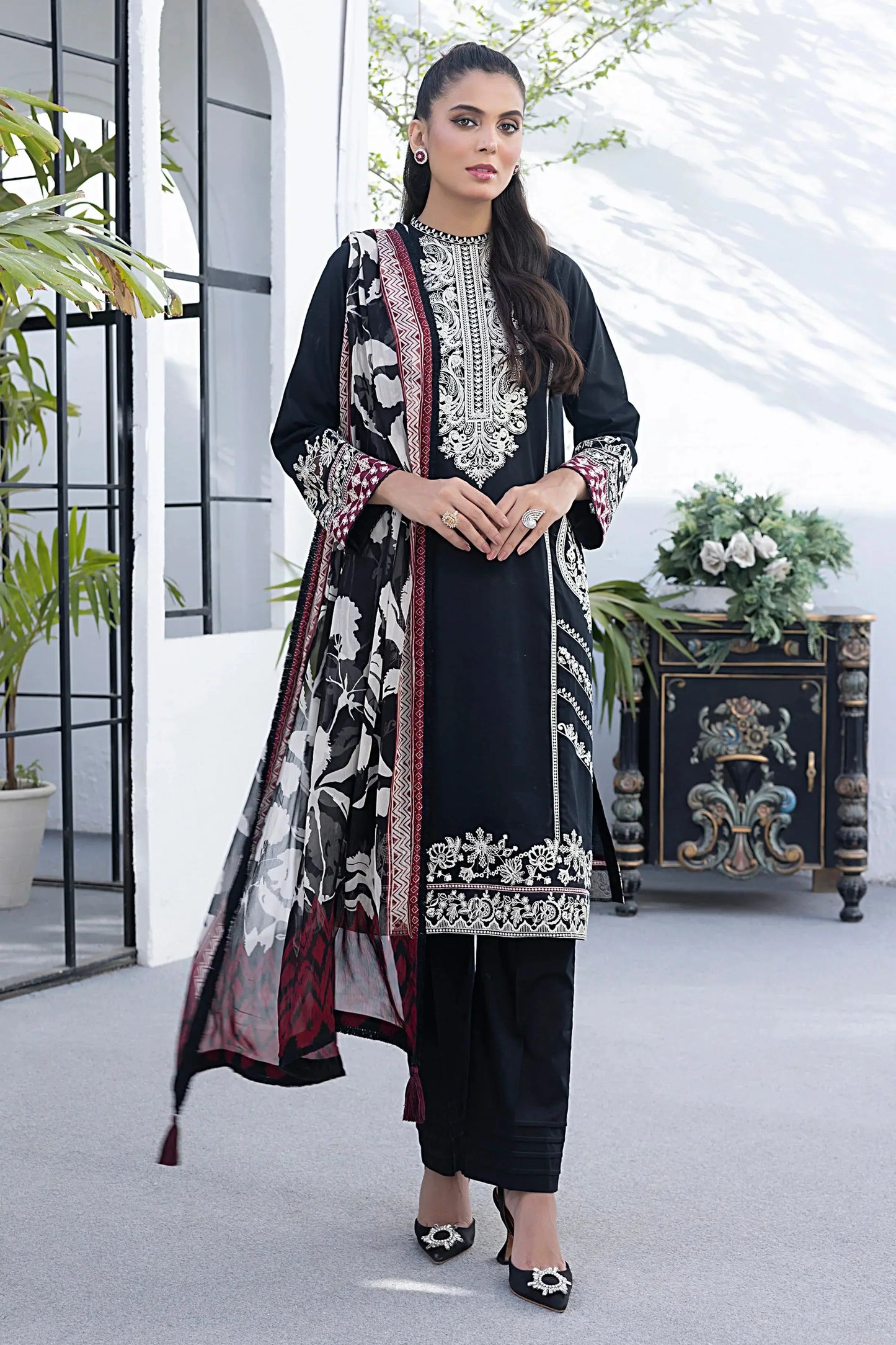 LSM | Spring Embroidered | 0021 - Pakistani Designer Dress - by LSM | Type: Luxury - 100% Original at Saira Sultan