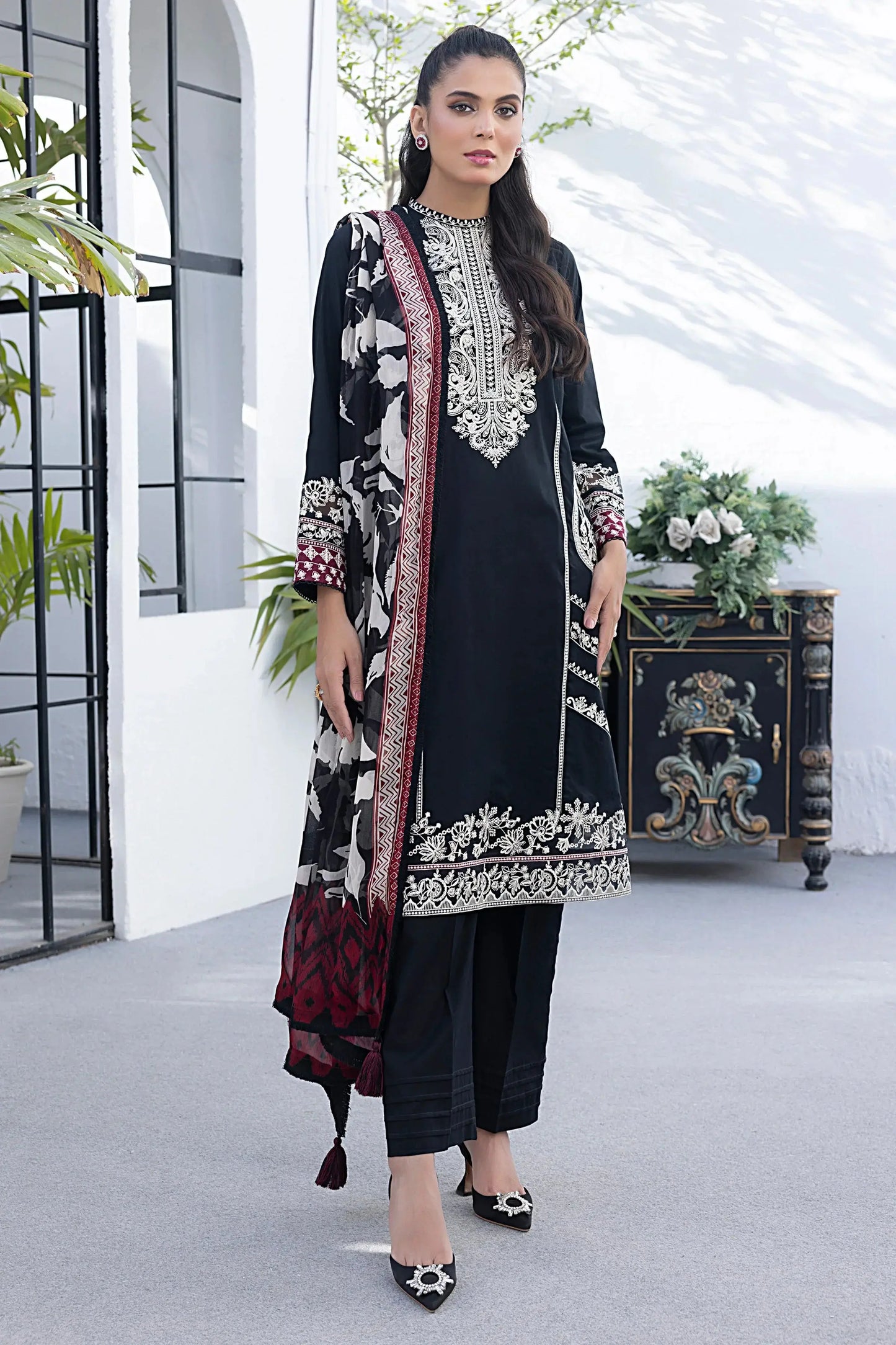 LSM | Spring Embroidered | 0021 - Pakistani Designer Dress - by LSM | Type: Luxury - 100% Original at Saira Sultan