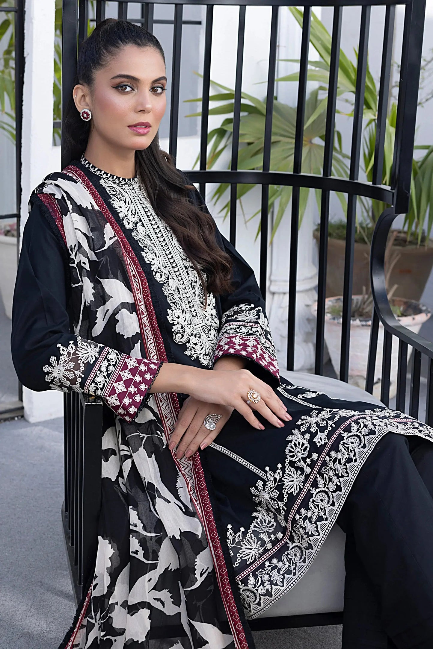 LSM | Spring Embroidered | 0021 - Pakistani Designer Dress - by LSM | Type: Luxury - 100% Original at Saira Sultan