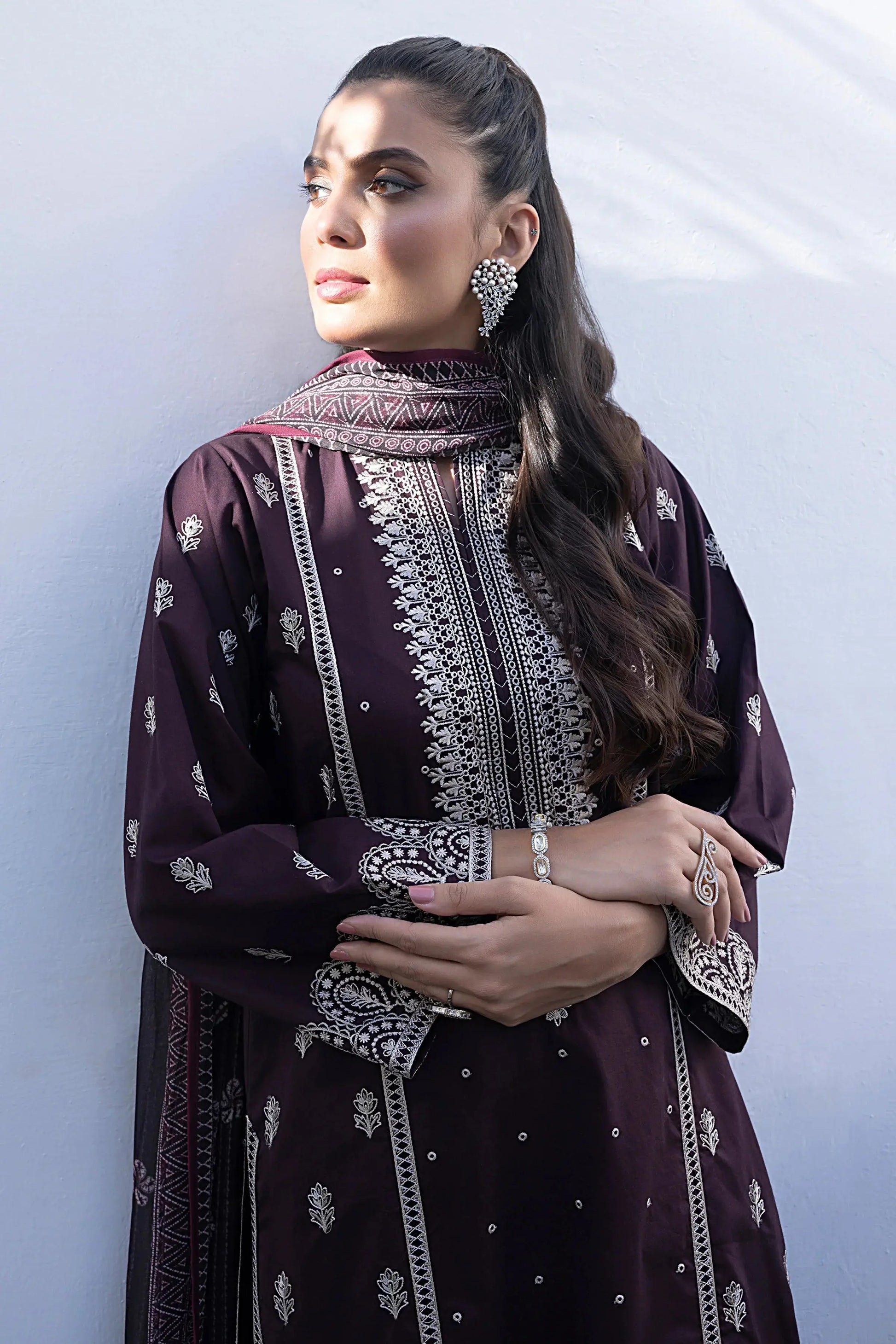 LSM | Spring Embroidered | 0013 - Pakistani Designer Dress - by LSM | Type: Luxury - 100% Original at Saira Sultan