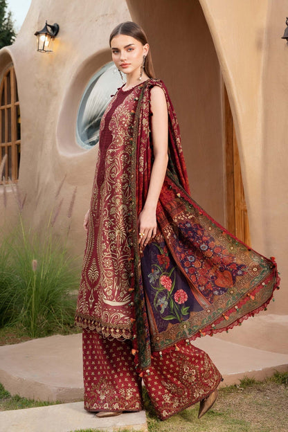 Maria B | M Prints 25 | MPT-2512-A L Maroon Lawn