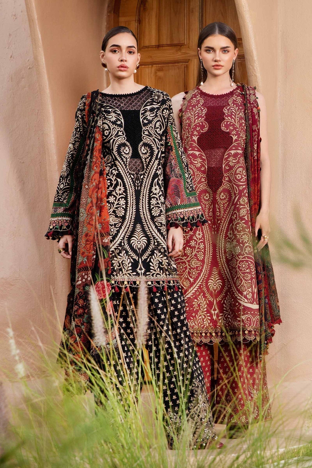 Maria B | M Prints 25 | MPT-2512-B S Black Lawn