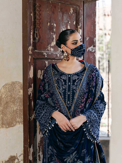 Flossie | Siara Velvet Formals | V-106 - A XL Teal Blue Velvet
