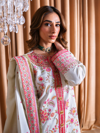 Faiza Faisal | Rema Wedding Formals 24 | Aida XL White Raw Silk