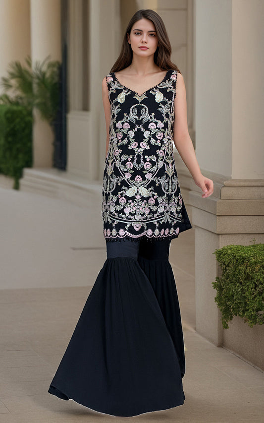 Threads and Motifs | Formal Dresses 25 | Chiffon Embroidered Shirt - Pakistani Designer Dress - by Threads and Motifs - Type : Ladies Clothes - 100% Original at Saira Sultan