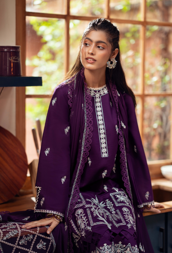 Humdum | Lala Rukh Lawn | Lalarukh - D05 M Plum Lawn