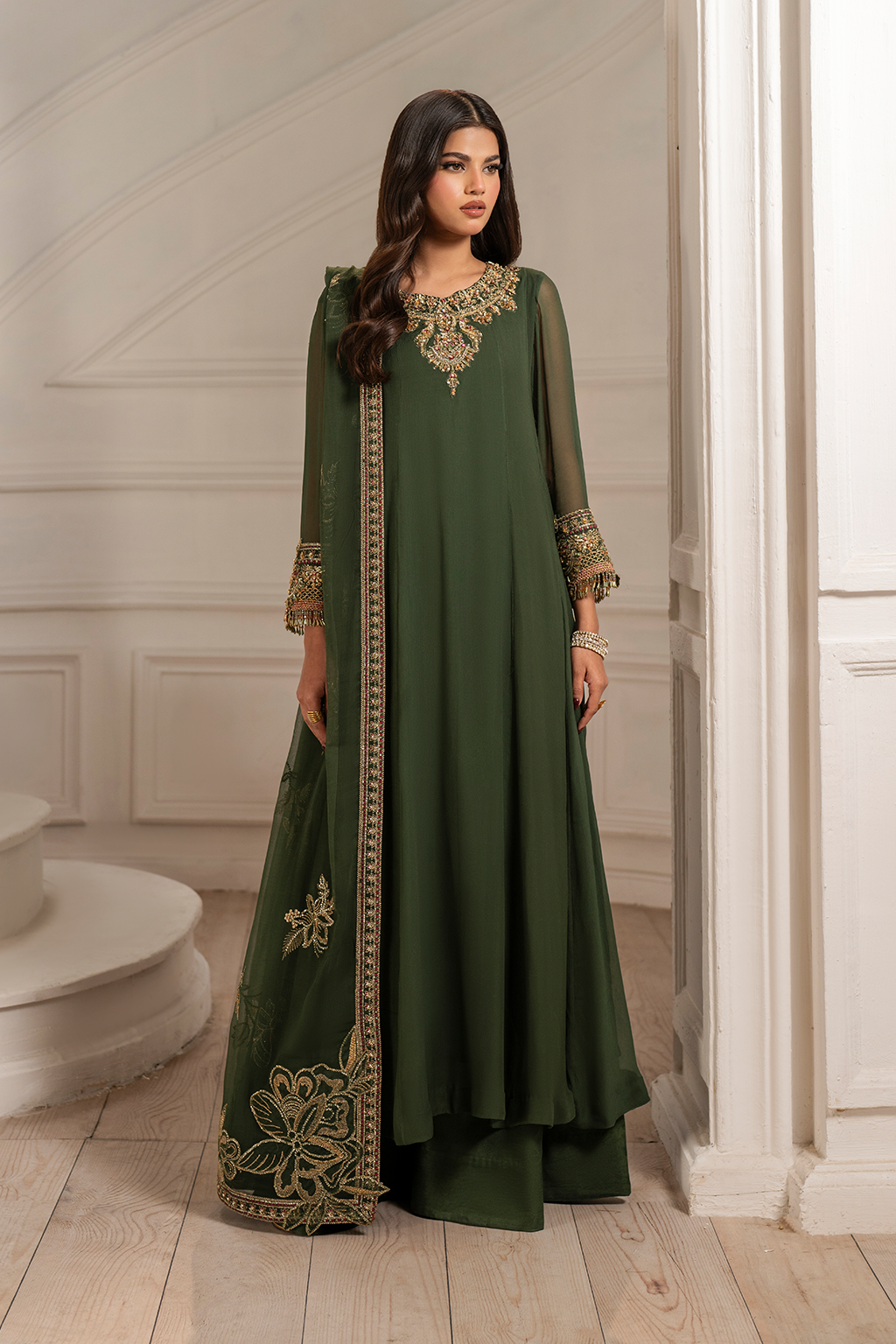 Iznik I Festive Formal I UE-416 Embroidered Chiffon - Pakistani Designer Dress - by Iznik - Type : Ladies Clothes - 100% Original at Saira Sultan