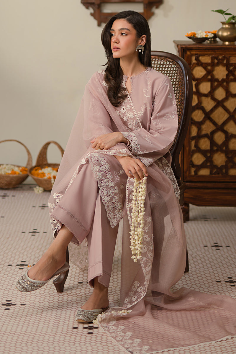 Cross Stitch | Chikankari Lawn 25 | MAUVE GLAM XL Pink Lawn