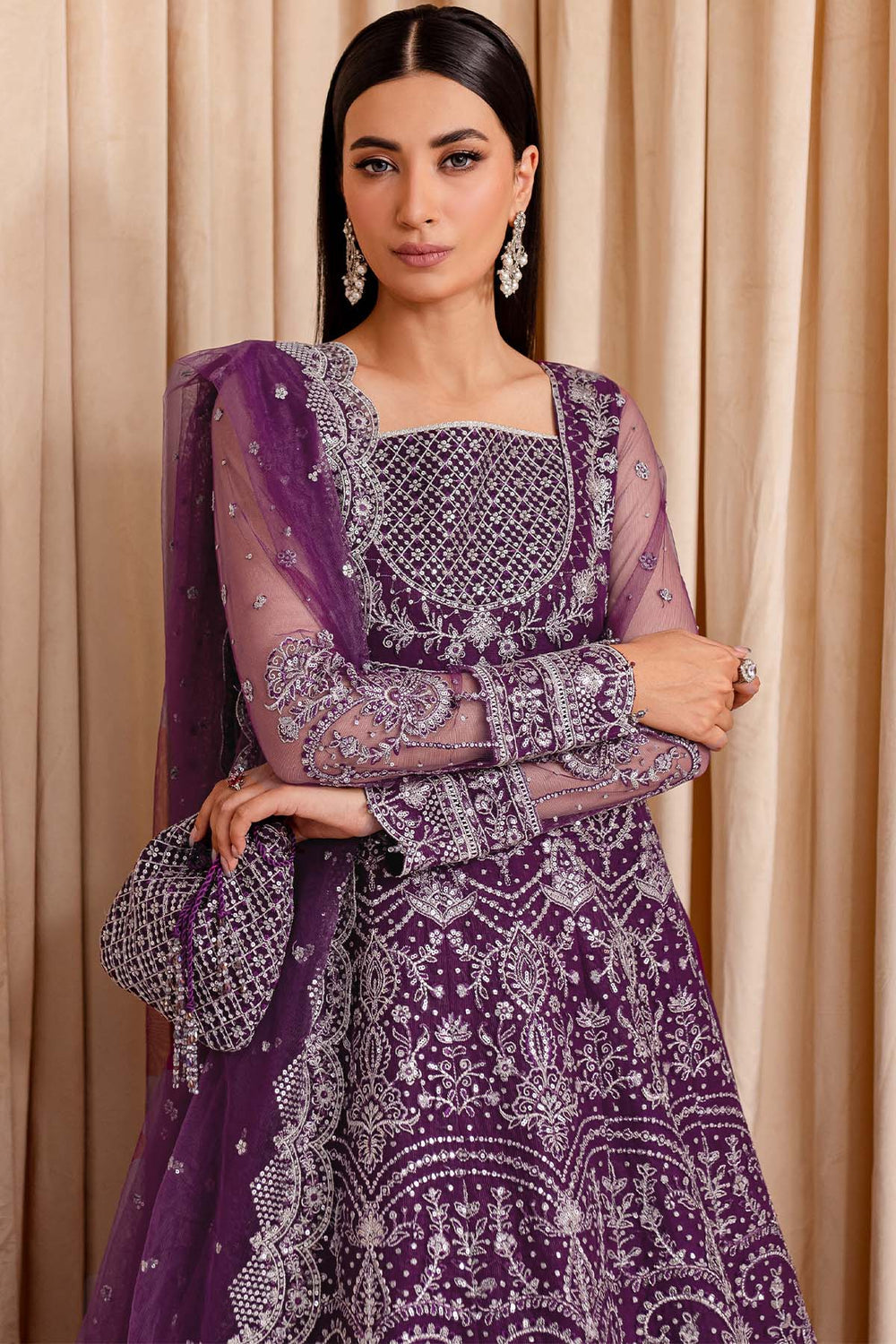 Farasha | Lumiere Formals | Plum Passion - Pakistani Designer Dress - by Farasha | Type: Bridal - 100% Original at Saira Sultan