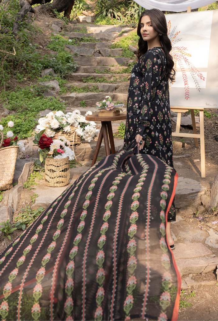 Humdum | Eden Garden 25 |Eden Garden - D03 M Black Lawn