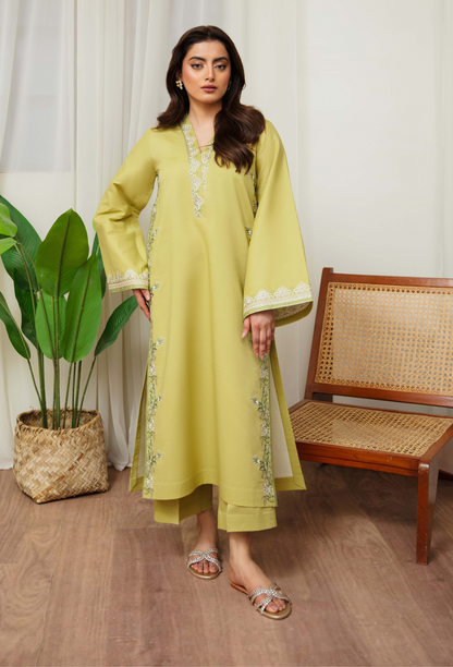 Humdum | Ayra Ready to wear | Ayra - D08 M Lime Lawn