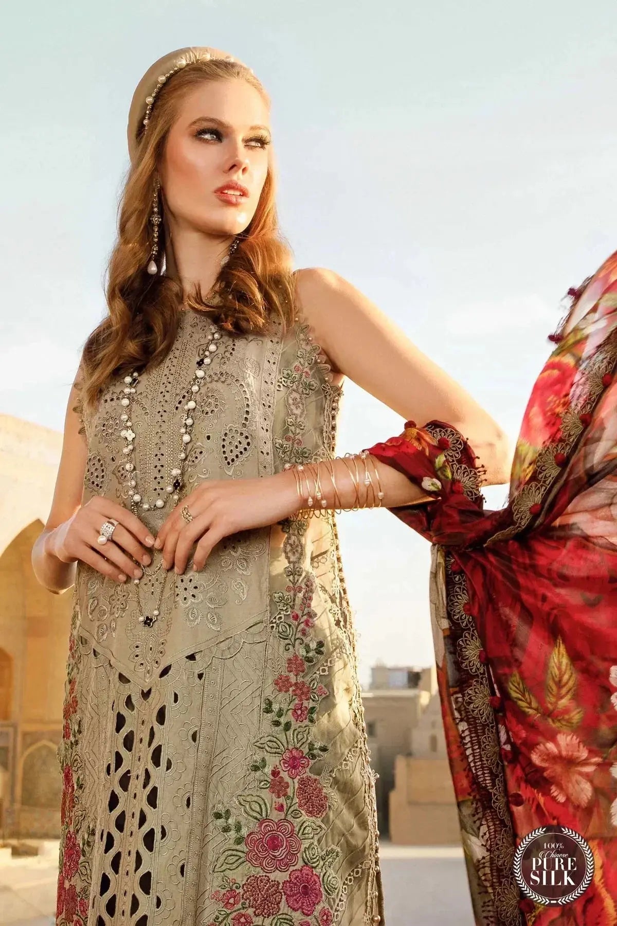 Maria B | Luxury Lawn | D-2313-A - Pakistani Designer Dress - by Maria B | Type: Luxury - 100% Original at Saira Sultan
