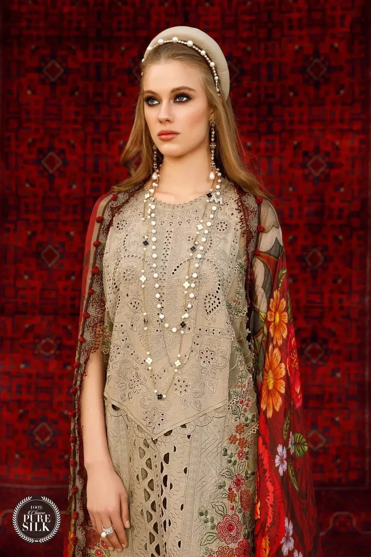 Maria B | Luxury Lawn | D-2313-A - Pakistani Designer Dress - by Maria B | Type: Luxury - 100% Original at Saira Sultan
