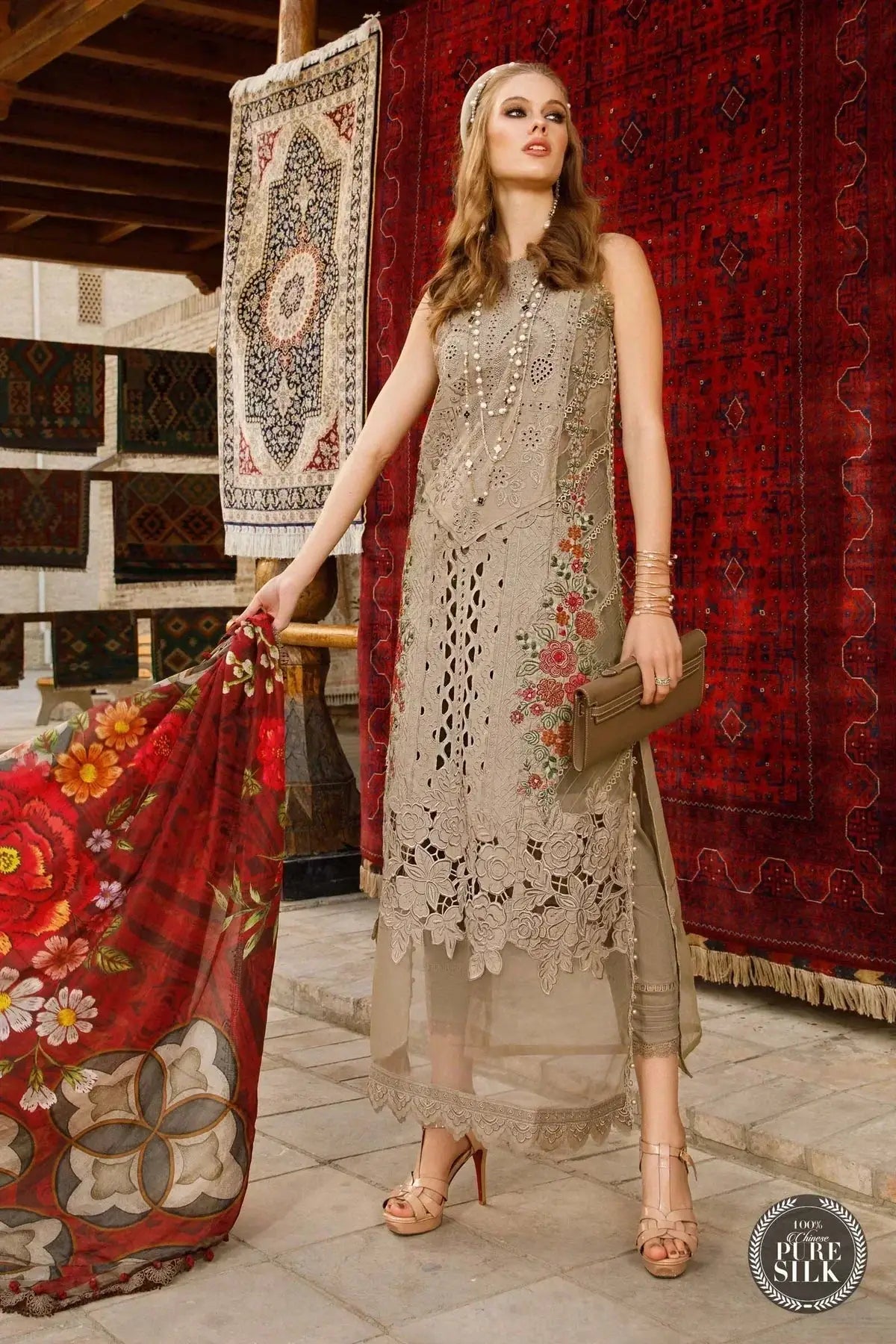 Maria B | Luxury Lawn | D-2313-A - Pakistani Designer Dress - by Maria B | Type: Luxury - 100% Original at Saira Sultan