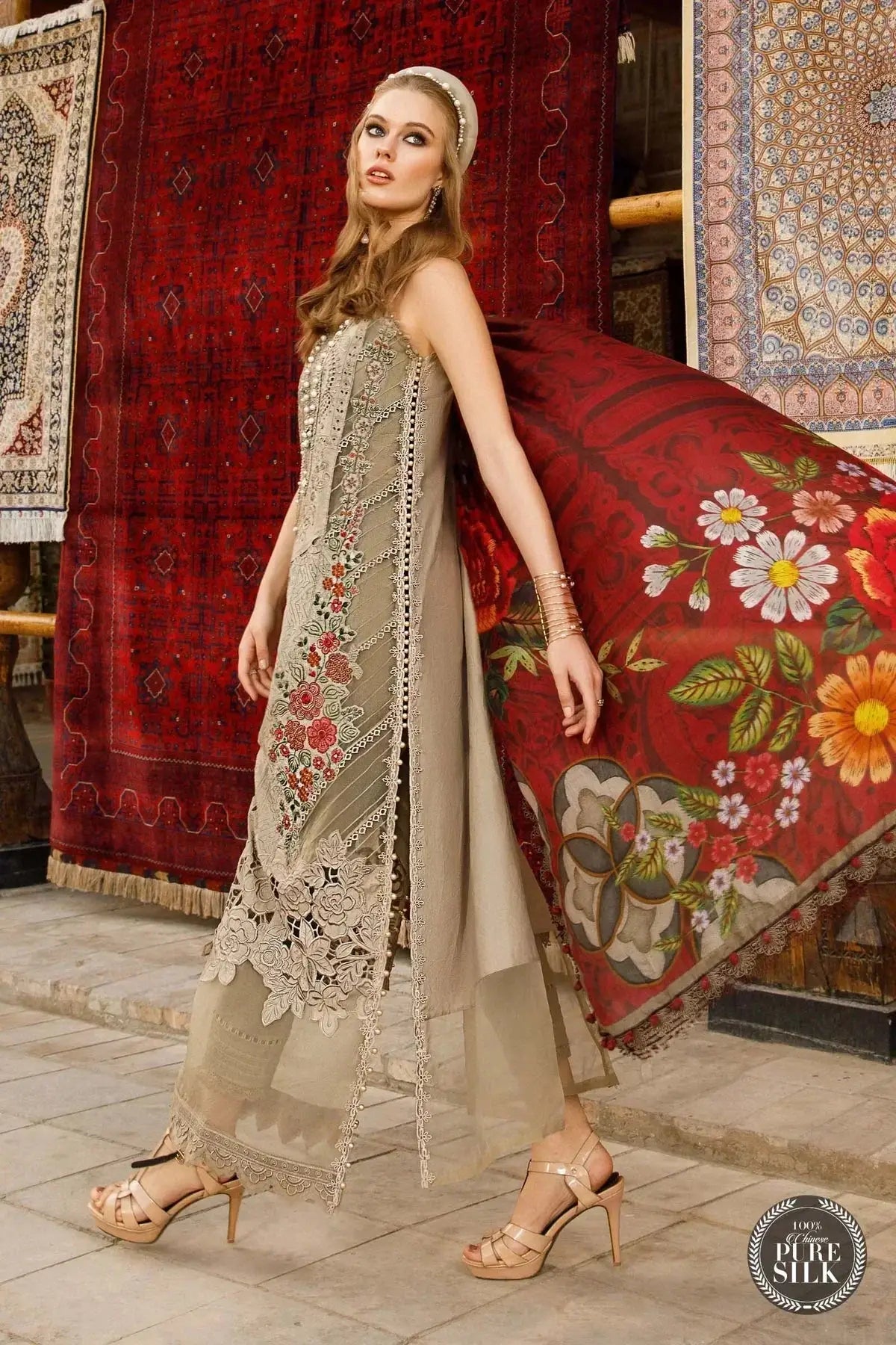 Maria B | Luxury Lawn | D-2313-A - Pakistani Designer Dress - by Maria B | Type: Luxury - 100% Original at Saira Sultan