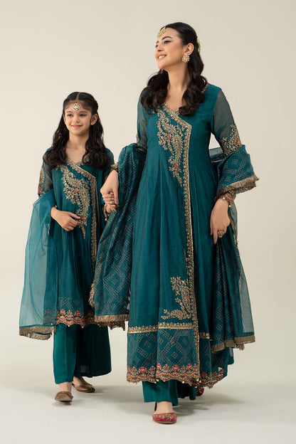 Maria B | 3 Piece Embroidered Paper Cotton Suit | MKD-W24-22 6-Apr Green