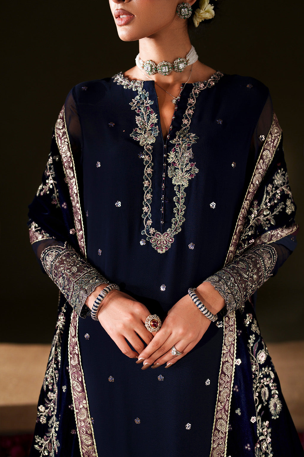 Iznik | Velvet 25 | IV-76 Embroidered Velvet by Iznik - Designer Dress - Type : Ladies Clothes - Available at Saira Sultan - 100% Original 