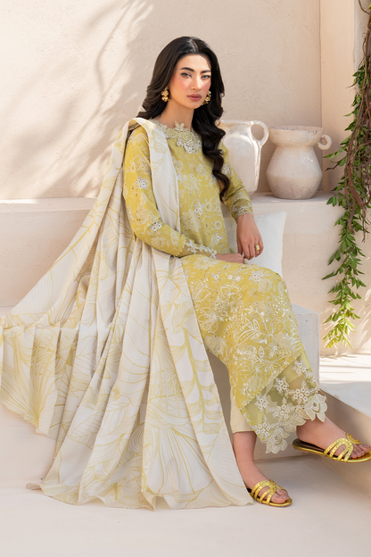Iznik | Festive Lawn 25 | EFL-08 XL Lime Yellow Lawn