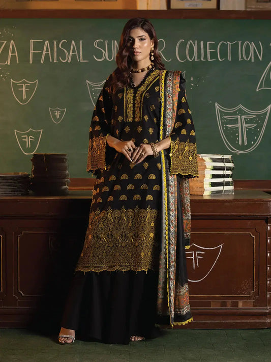 Faiza Faisal | Maya Luxury Lawn | Clara - Pakistani Designer Dress - by Faiza Faisal | Type: Luxury - 100% Original at Saira Sultan