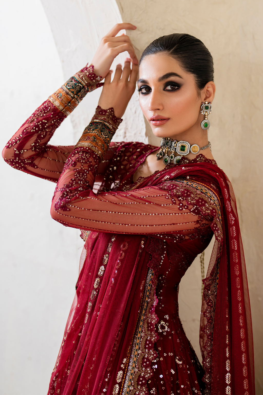 Iznik | Chinnon Chiffon | CC-49 Embroidered Net - Pakistani Designer Dress - by Iznik | Type: Formal - 100% Original at Saira Sultan