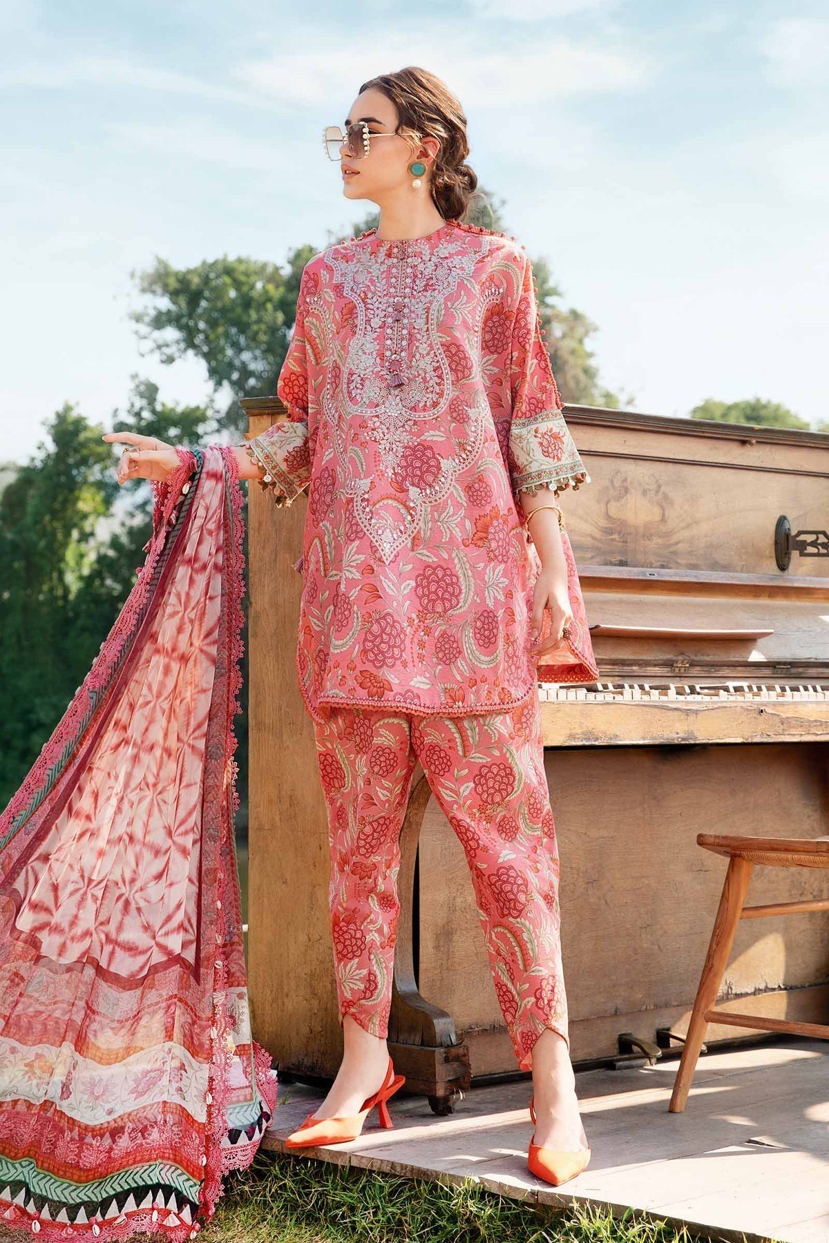 Maria B | M Prints 25 | MPT-2513-A L Pink Lawn