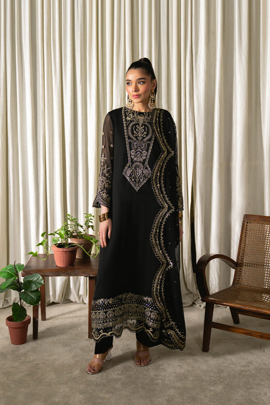 Neeshay | Ready to Wear Chiffon | RTW-CHFN-03 Black - Pakistani Designer Dress - by Neeshay - Type : Ladies Clothes - 100% Original at Saira Sultan