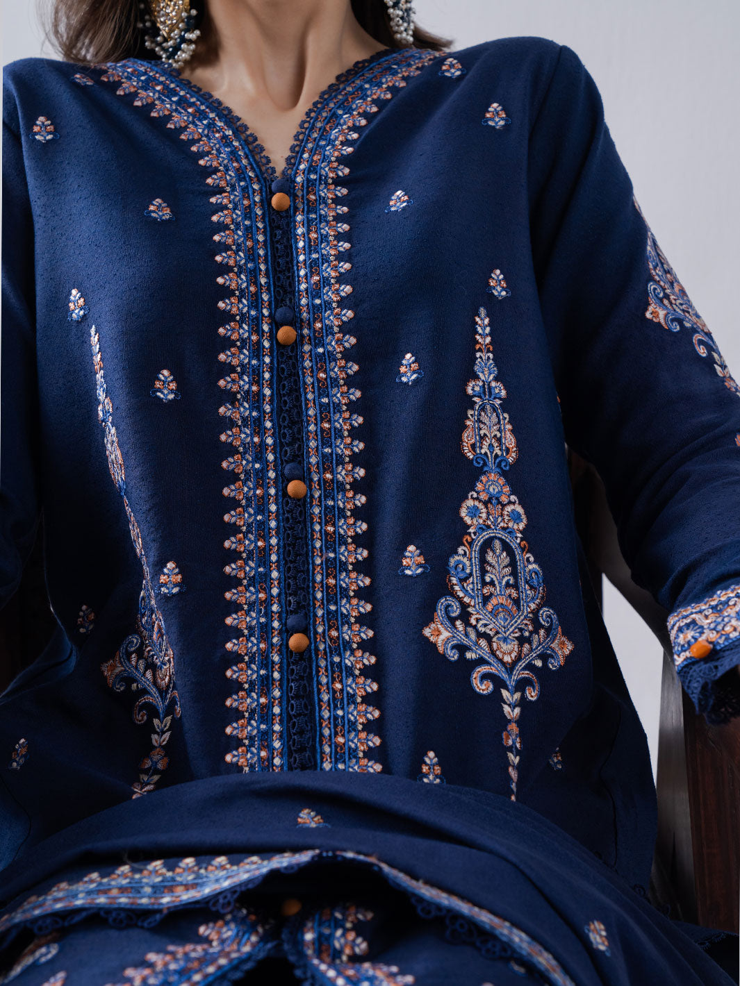 Faiza Faisal | Winter Edit 2024 | NAILA M Navy Blue Karandi