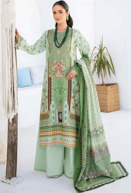 Humdum | Saira Bano Lawn 24 | D02 - Pakistani Designer Dress - by HumDum | Type: Casuals - 100% Original at Saira Sultan