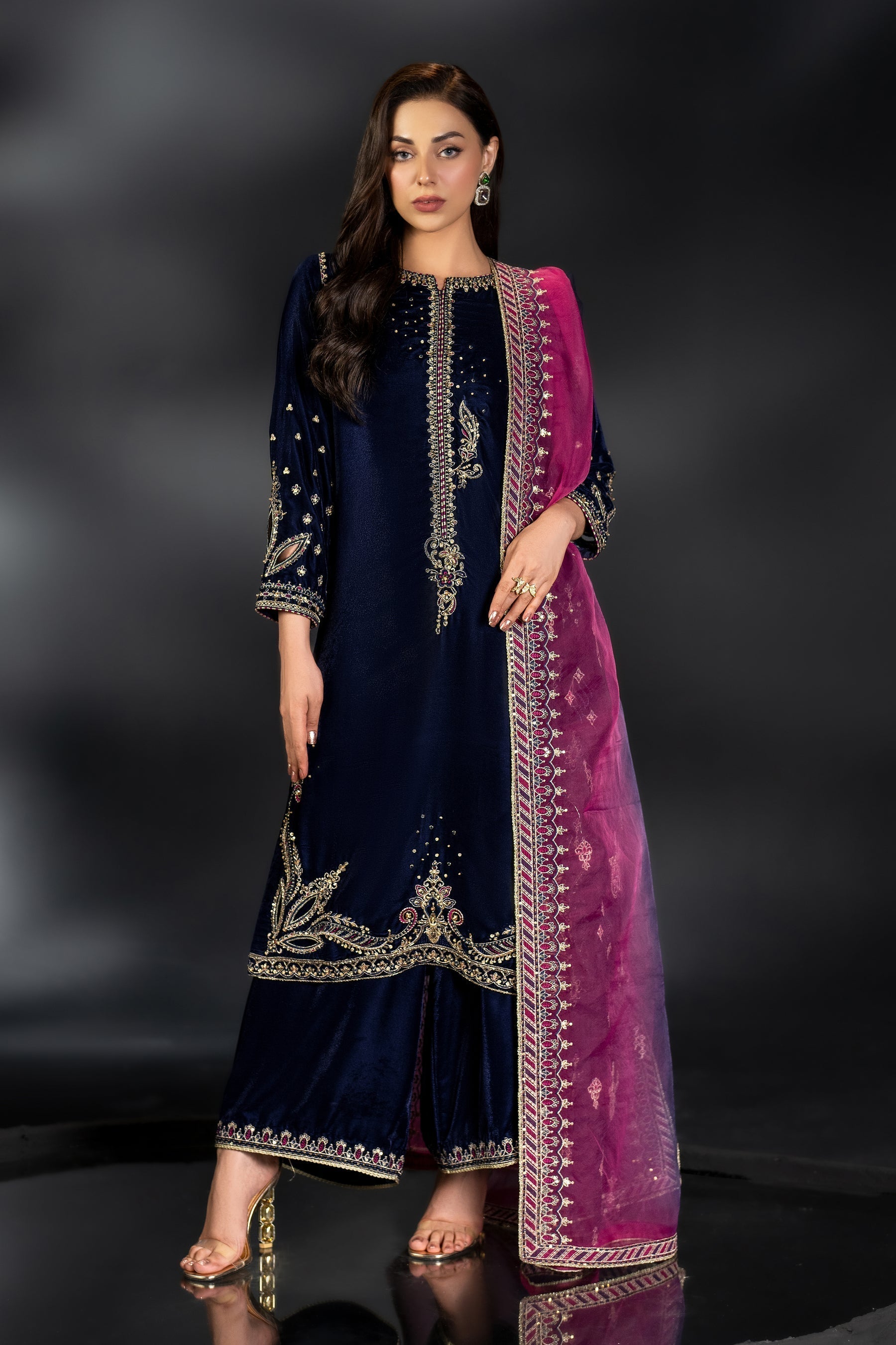 Naqshi | Makhmal 24 | IFRAH XS Navy Blue Velvet