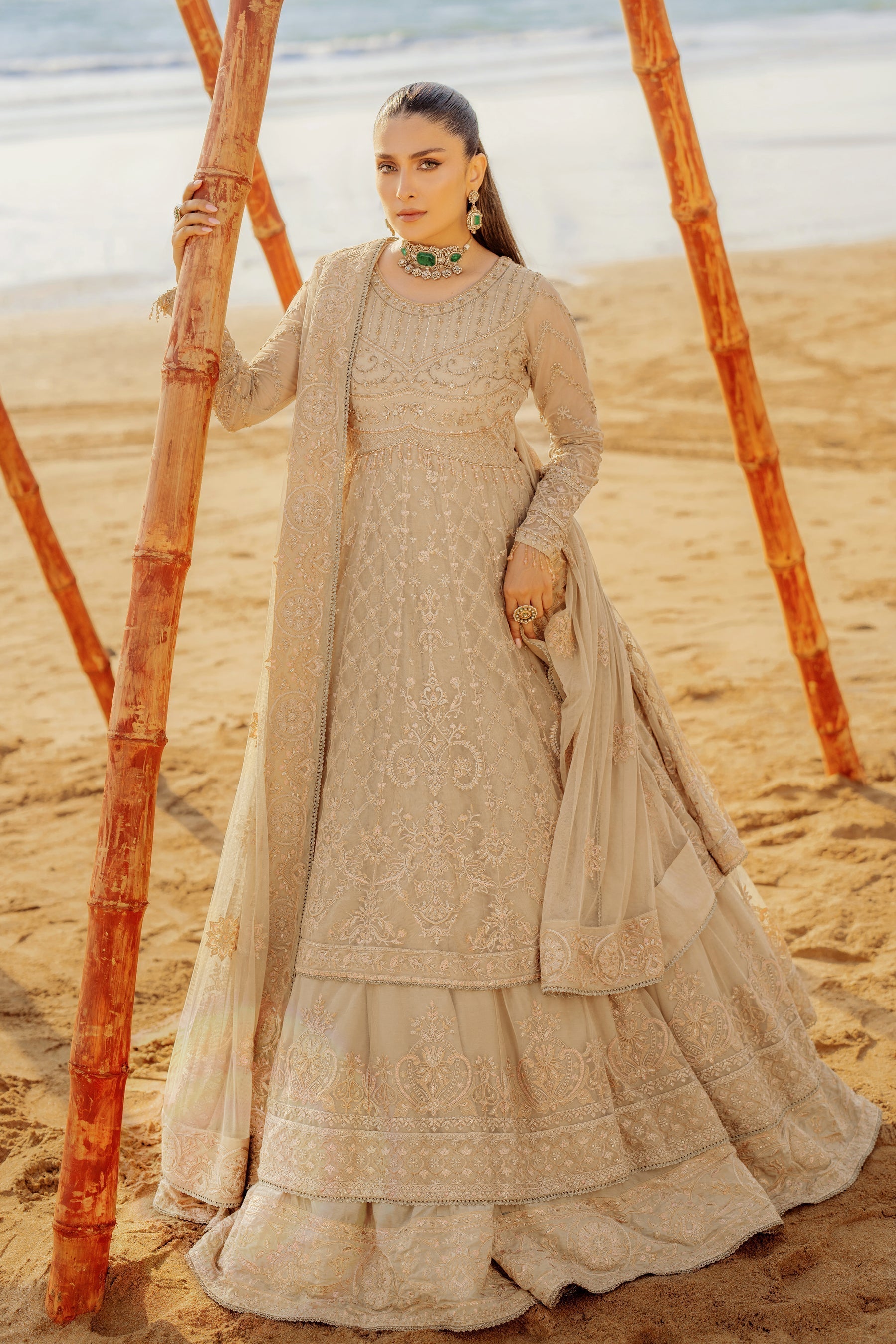 Naqshi | Sahil Kinaray | ALARA XS Beige Net