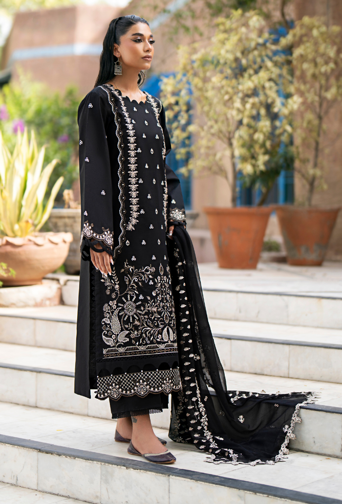 Humdum | Selin Lawn 25 | Selin - D05 M Black Lawn
