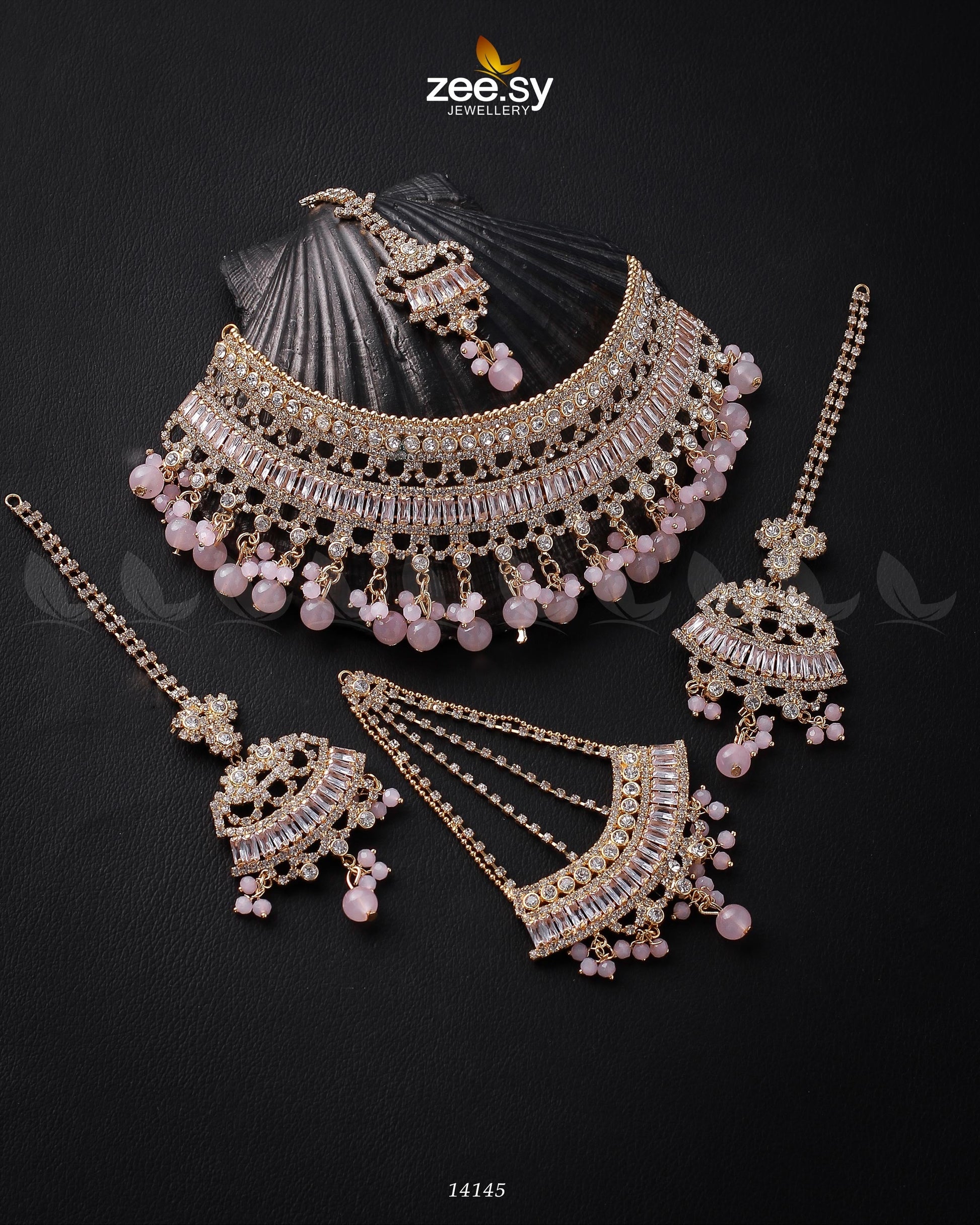 Starlit Bridal Set Golden Mint Pink